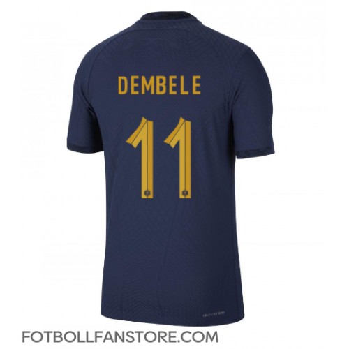Frankrike Ousmane Dembele #11 Hemma matchtröja VM 2022 Kortärmad Billigt